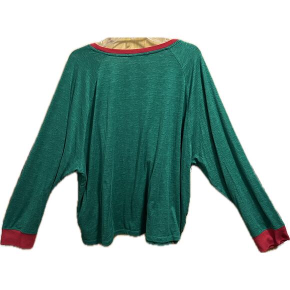 Derek Heart Green Festive Holiday Top Merry & Bright Women’s Size 3X - Picture 3 of 4